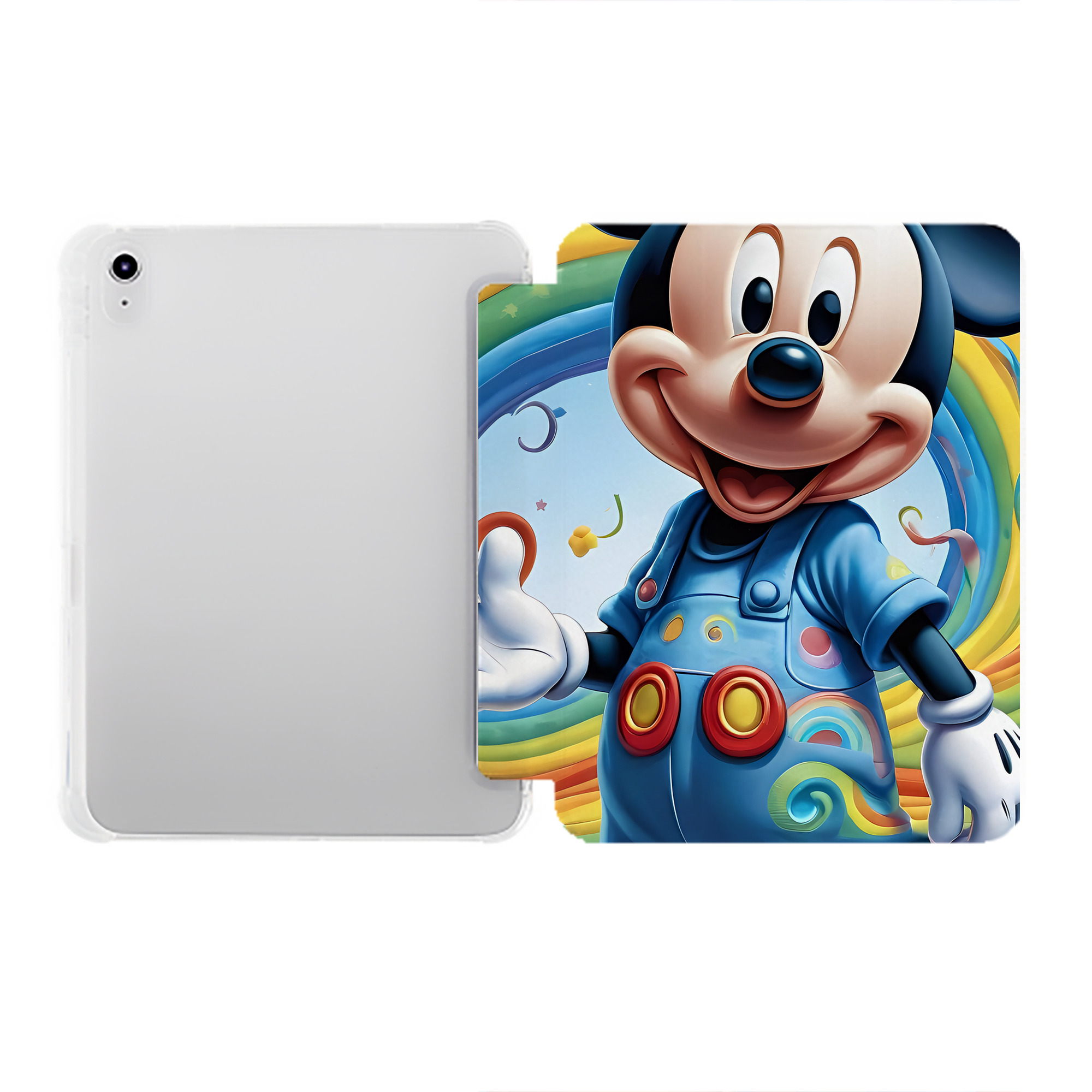 （画像用） ミッキーマウス Mickey Mouse IPad ケース ペン収納付き 三つ折りスタンド PUレザー×シリコン 対応機種9.5/10.5/10.9インチ
